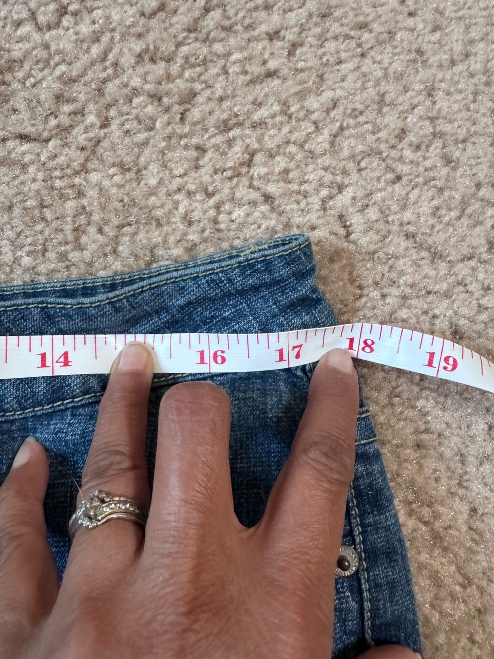 YMI Y2K Mid Length Patched-Frayed Denim Faded Skirt- Juniors Size 13 - Picture 9 of 15